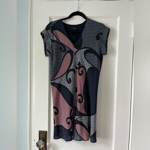 Theory Dress Red White Blue Petite